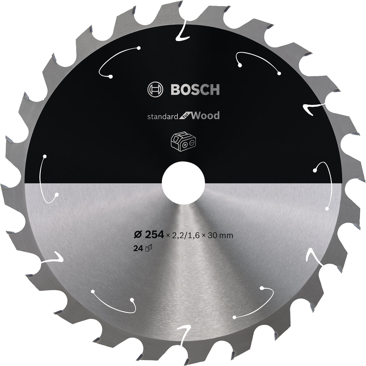 Bosch Professional Circular Saw Blade for Cordless Saws - Standard for Wood - 254x2.2/1.6x30 T24