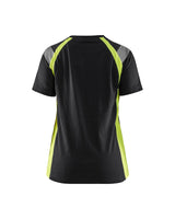 Blaklader Women's T-Shirt 3402 #colour_black-hi-vis-yellow