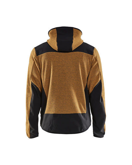 Blaklader Knitted Jacket with Softshell 5940 #colour_honey-gold-black