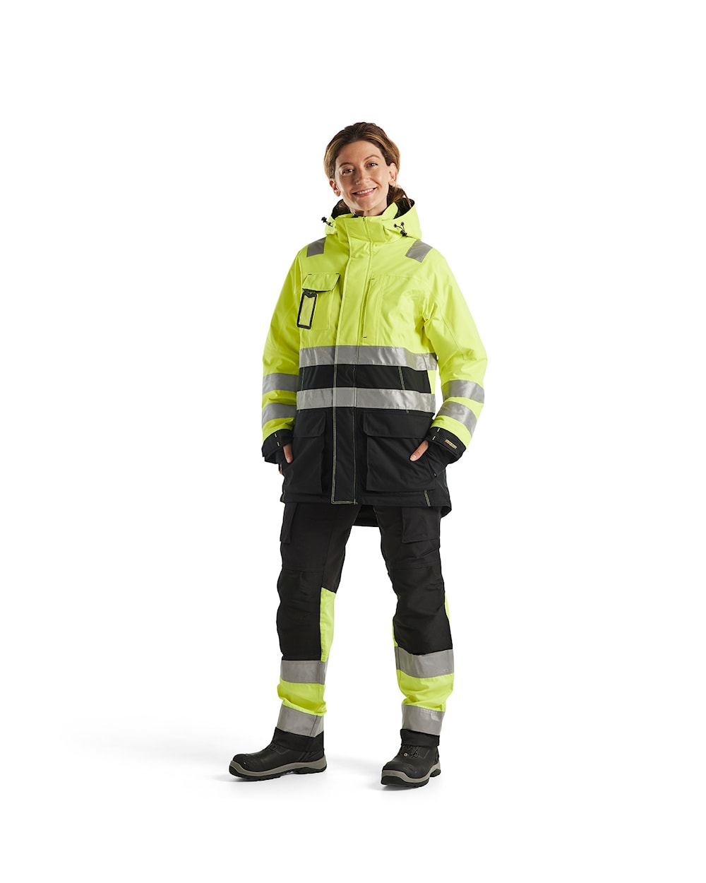 Blaklader Women's Hi-Vis Winter Parka 4472 #colour_hi-vis-yellow-black