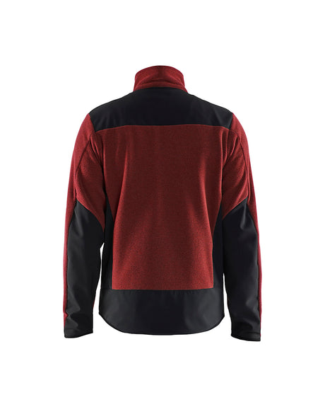 Blaklader Knitted Jacket with Softshell 5942 #colour_burned-red-black