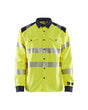 Blaklader Multinorm Shirt 3239 #colour_hi-vis-yellow-navy-blue