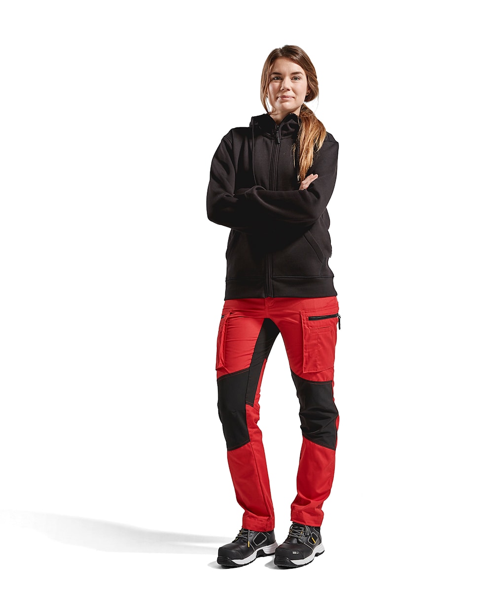 Blaklader Women's Service Trousers Stretch 71591845 #colour_red-black