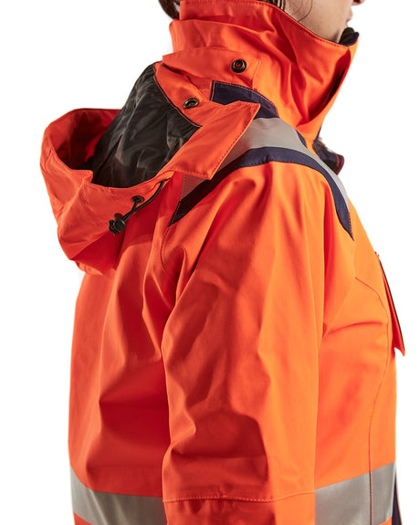 Blaklader Women's Hi-Vis Shell Jacket 4904 #colour_orange-navy-blue