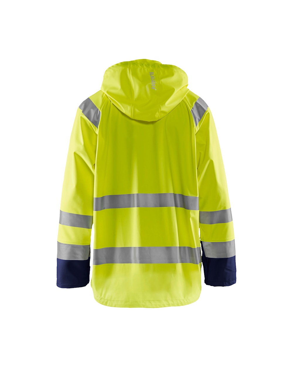 Blaklader Rain Jacket Hi-Vis Level 1 4323 #colour_hi-vis-yellow-navy-blue