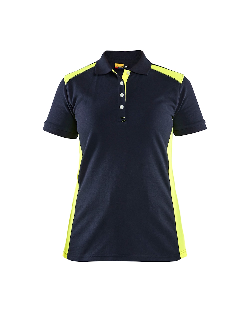 Blaklader Women's Polo Shirt 3390 #colour_dark-navy-blue-hi-vis-yellow