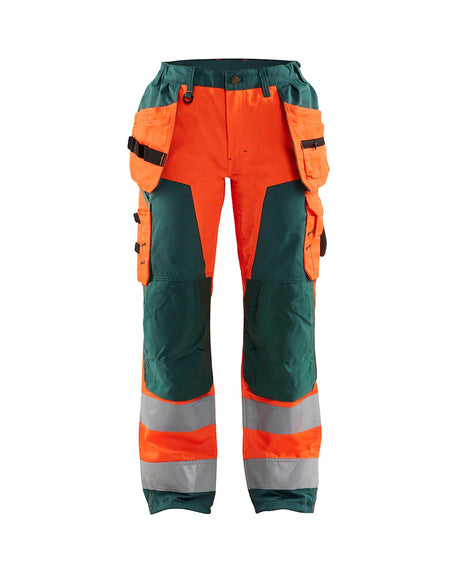 Blaklader Women's Hi-Vis Trousers 7156 #colour_orange-green