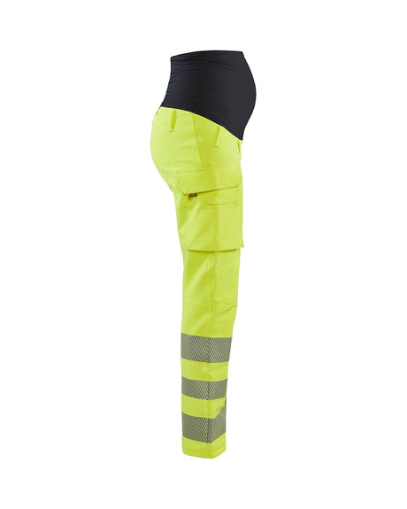 Blaklader Women's Hi-Vis 4-Way Stretch Maternity Trousers 7100 #colour_hi-vis-yellow-black