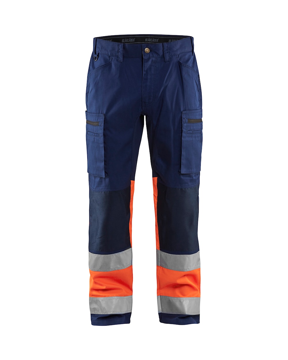 Blaklader Hi-Vis Trousers with Stretch 1551 - Navy Blue/Hi-Vis Orange