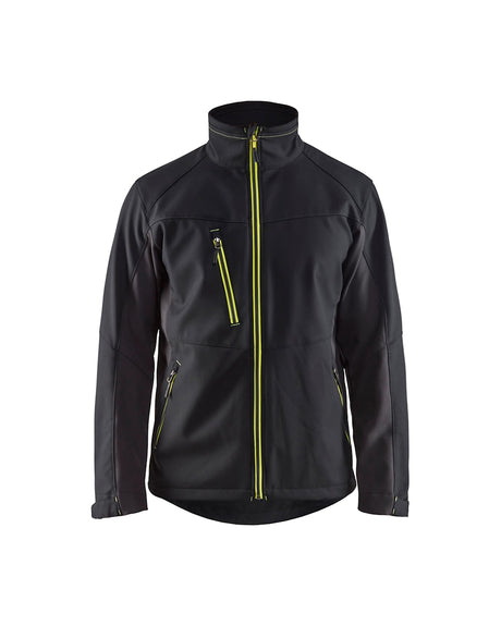 Blaklader Softshell Jacket 4950 #colour_black-hi-vis-yellow