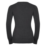 Russell Collection Women's V-Neck Knitted Sweater