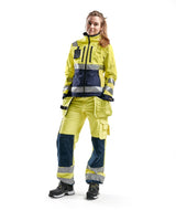 Blaklader Women's Hi-Vis Softshell Jacket 4902 #colour_hi-vis-yellow-navy-blue