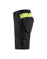 Blaklader Industry Shorts Stretch 1446 #colour_black-hi-vis-yellow