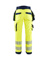 Blaklader Softshell Hi-Vis Trousers Women 7118 #colour_hi-vis-yellow-navy-blue