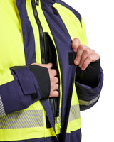 Blaklader Winter Parka Hi-Vis 4457 #colour_hi-vis-yellow-navy-blue