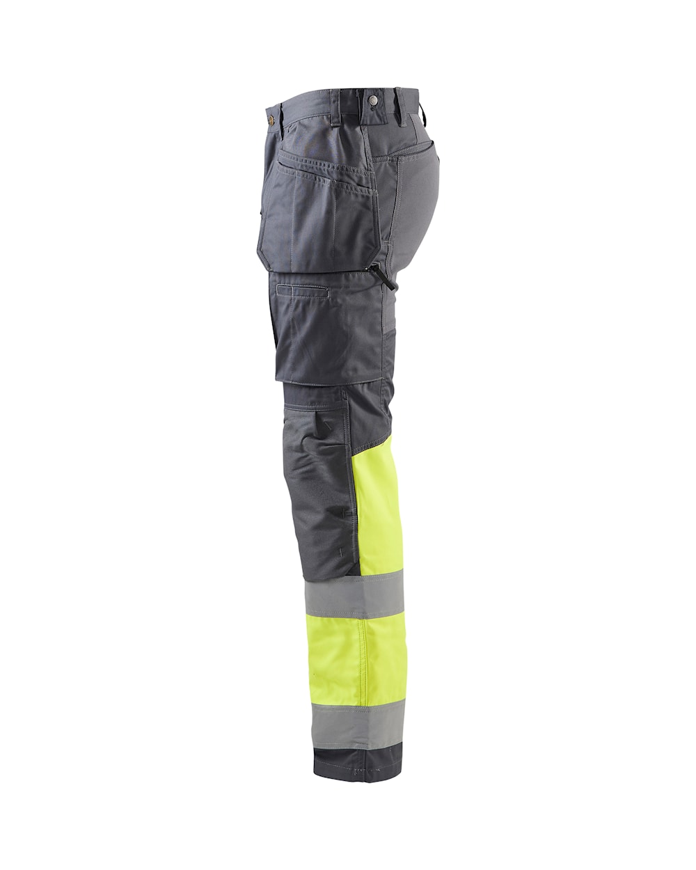 Blaklader Hi-Vis Trousers with Stretch 1558 - Mid Grey/Hi-Vis Yellow