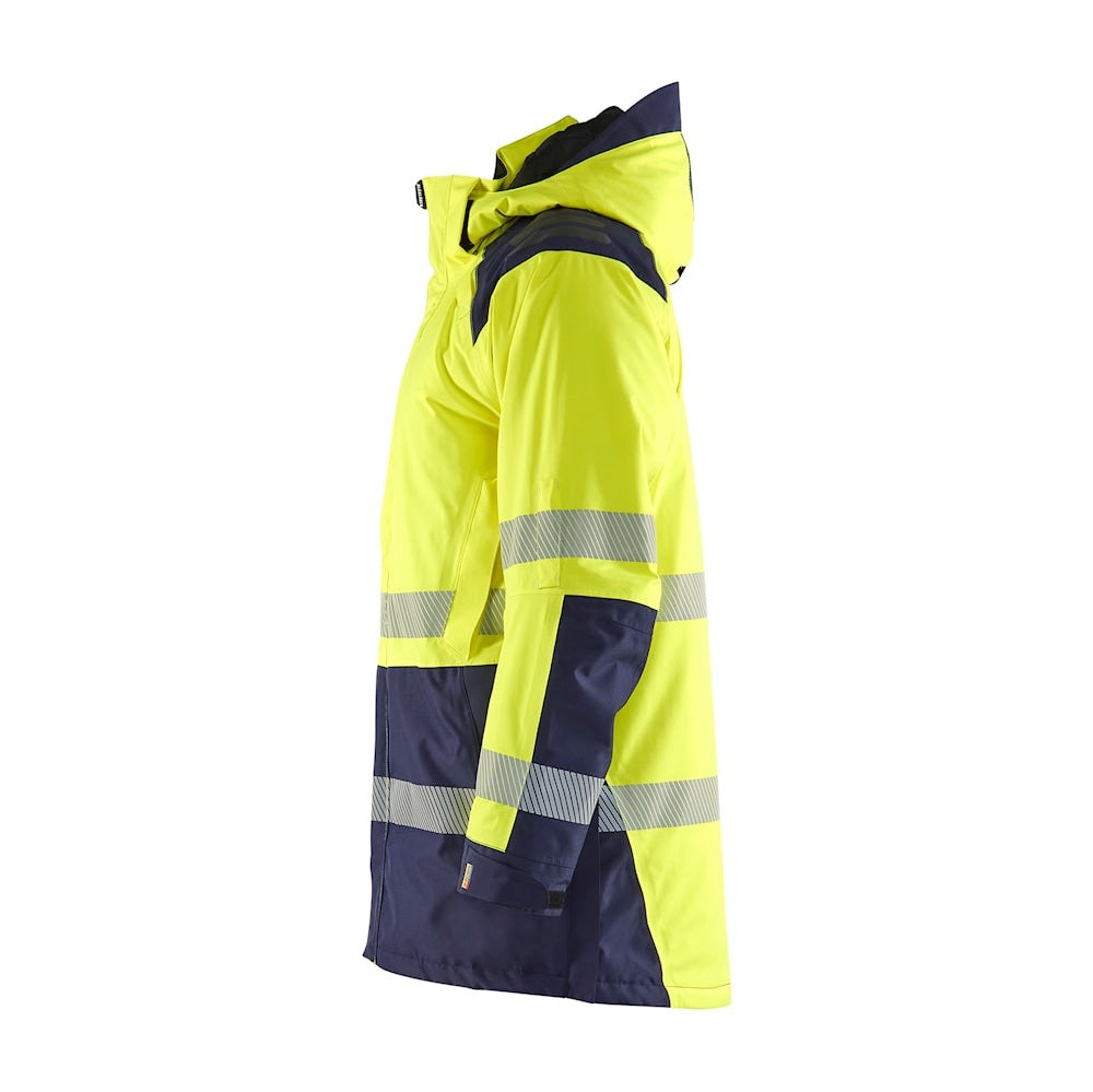 Blaklader Winter Parka Hi-Vis 4457 #colour_hi-vis-yellow-navy-blue