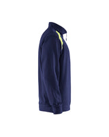 Blaklader Half-Zip 2-Tone Sweatshirt 3353 - Navy Blue/Hi-Vis Yellow