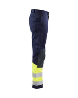 Blaklader Multinorm Trousers 1478 #colour_navy-blue-hi-vis-yellow