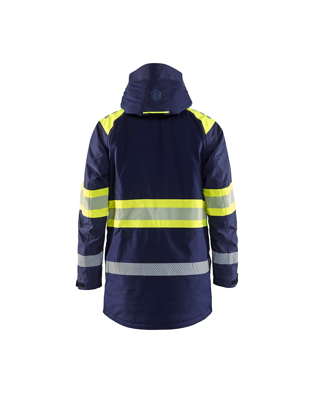 Blaklader Winter Parka Hi-Vis 4485 #colour_navy-blue-hi-vis-yellow