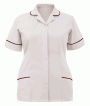 Orbit International Classic Tunic: Ladies - White / Burgundy