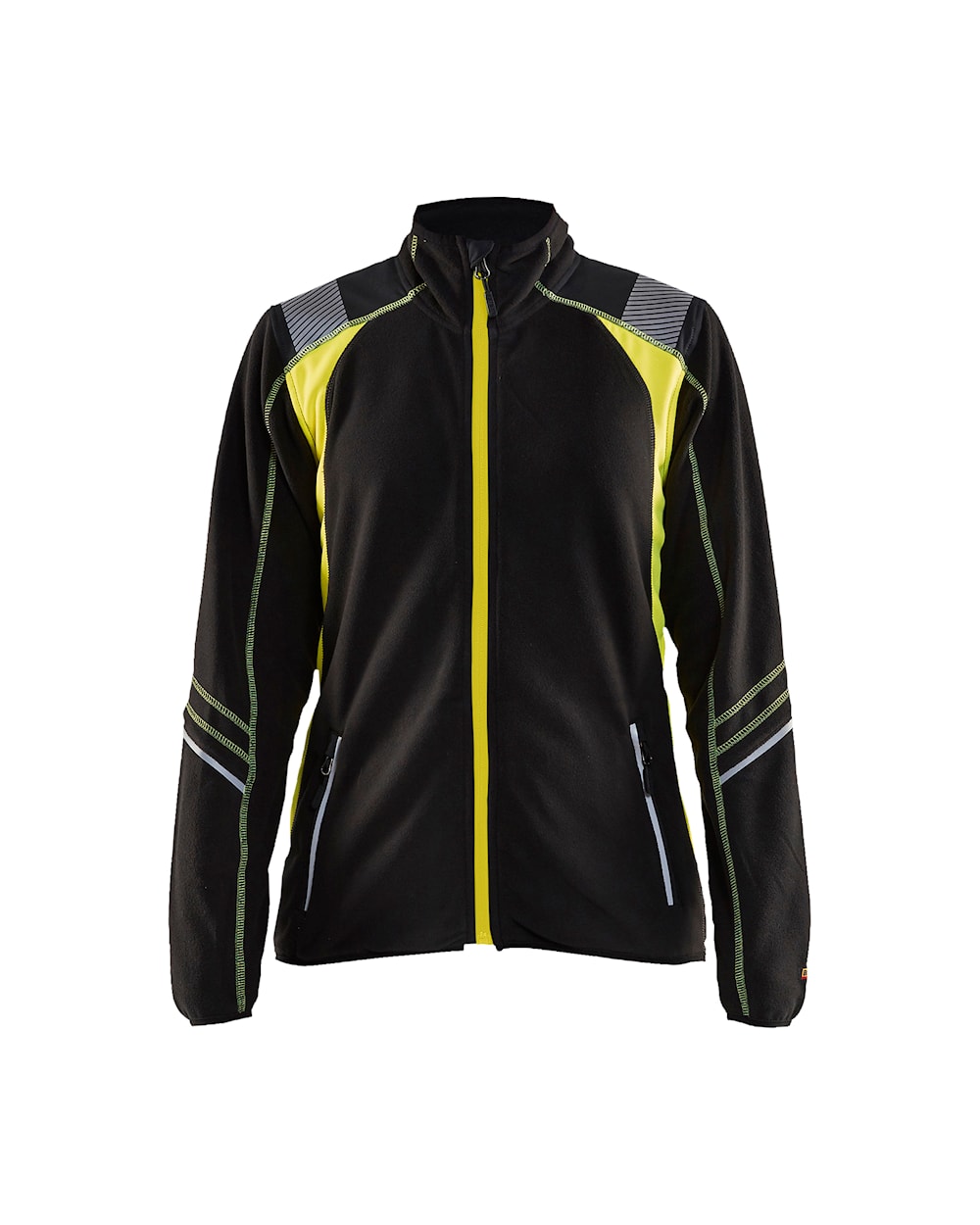 Blaklader Women's Microfleece Jacket 4973 #colour_black-hi-vis-yellow