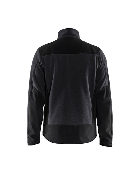 Blaklader Knitted Jacket with Softshell 5942 #colour_dark-grey-black