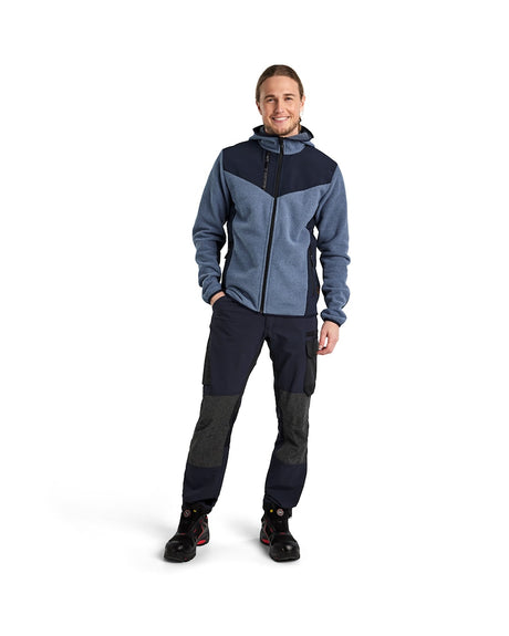 Blaklader Knitted Jacket with Softshell 5940 #colour_numb-blue-dark-navy