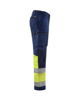 Blaklader Hi-Vis Trousers with Stretch 1551 - Navy Blue/Hi-Vis Yellow