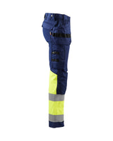 Blaklader Hi-Vis Trousers with Stretch 1558 - Navy Blue/Hi-Vis Yellow