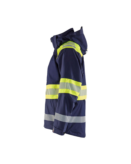 Blaklader Shell Jacket Hi-Vis 4420 #colour_navy-blue-hi-vis-yellow