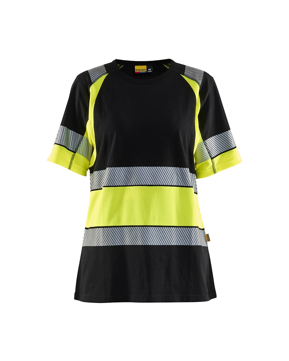 Blaklader Women's Hi-Vis T-Shirt 3410 #colour_black-hi-vis-yellow