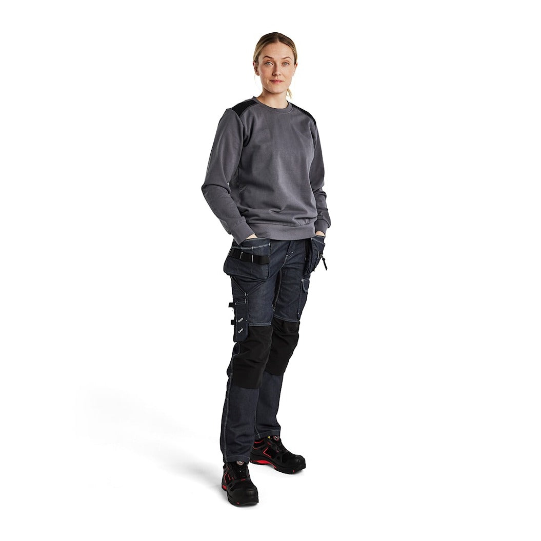 Blaklader Sweatshirt Women 3408 #colour_mid-grey-black