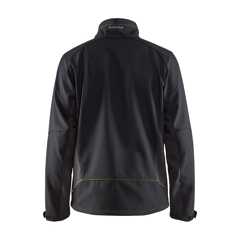 Blaklader Softshell Jacket 4950 #colour_black-hi-vis-yellow
