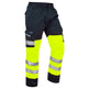 Leo Workwear BIDEFORD Leo EcoViz Poly/Cotton Cargo Trouser - Hi-Vis Yellow/Navy