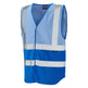 Leo Workwear PILTON Leo EcoViz Reflective Waistcoat - Sky/Royal