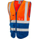 Leo Workwear LYNTON Leo EcoViz Superior Waistcoat - Hi-Vis Orange/Royal