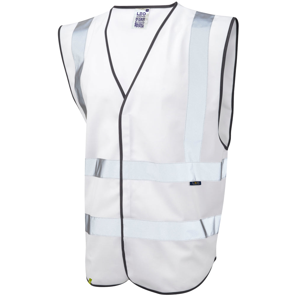 Leo Workwear PILTON Leo EcoViz Reflective Waistcoat - White