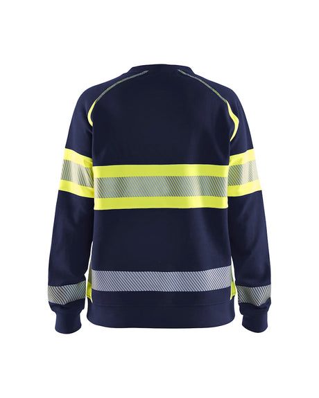 Blaklader Women's Hi-Vis Sweatshirt 3409 #colour_navy-blue-hi-vis-yellow