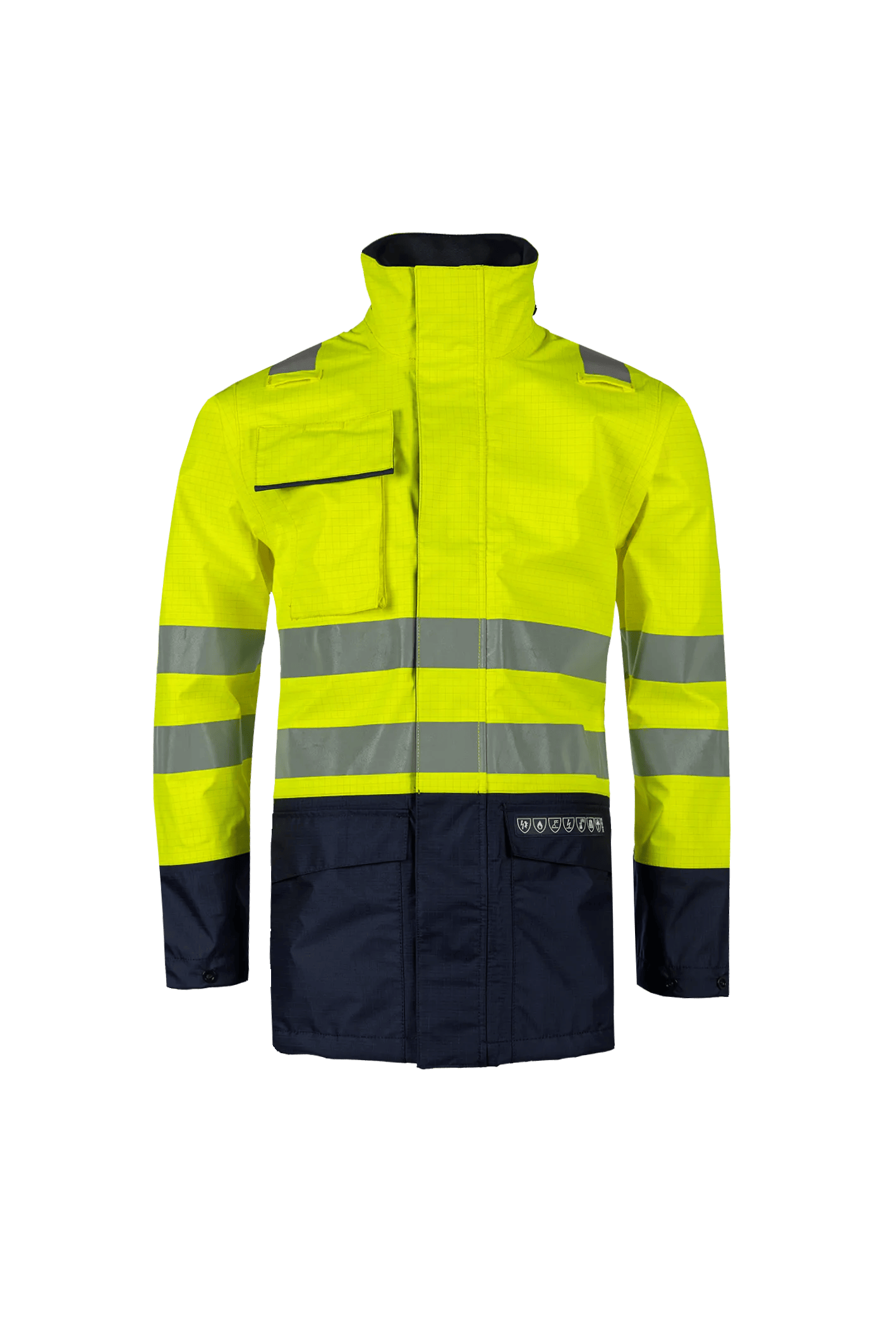 Sioen Kaldvik Hi-Vis Rain Jacket With Arc Protection