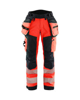 Blaklader Softshell Hi-Vis Trousers Women 7118 #colour_red-hi-vis-black