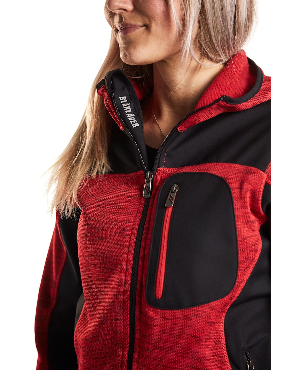 Blaklader Women's Knitted Jacket 4931 #colour_red-black