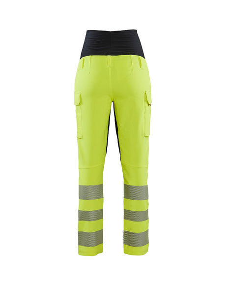 Blaklader Women's Hi-Vis 4-Way Stretch Maternity Trousers 7100 #colour_hi-vis-yellow-black