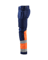 Blaklader Hi-Vis Trousers with Stretch 1558 - Navy Blue/Hi-Vis Orange