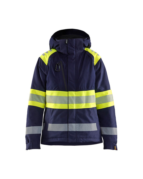 Blaklader Women's Winter Jacket Hi-Vis 4470 #colour_navy-blue-hi-vis-yellow