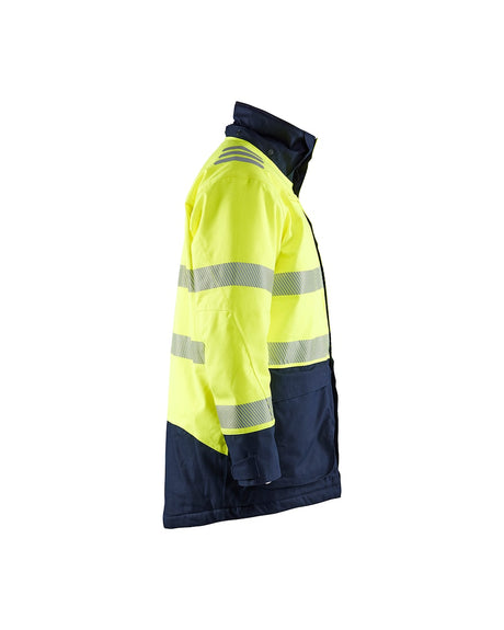 Blaklader Multinorm Winter Parka 4527 #colour_hi-vis-yellow-navy-blue