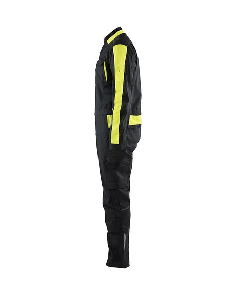 Blaklader Industry Overalls Stretch 6144 #colour_black-hi-vis-yellow