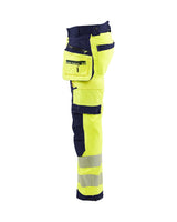 Blaklader Softshell Hi-Vis Trousers 1820 #colour_hi-vis-yellow-navy-blue