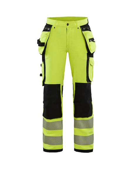 Blaklader Women's 4-Way-Stretch Hi-Vis Trousers 7197 #colour_hi-vis-yellow-black