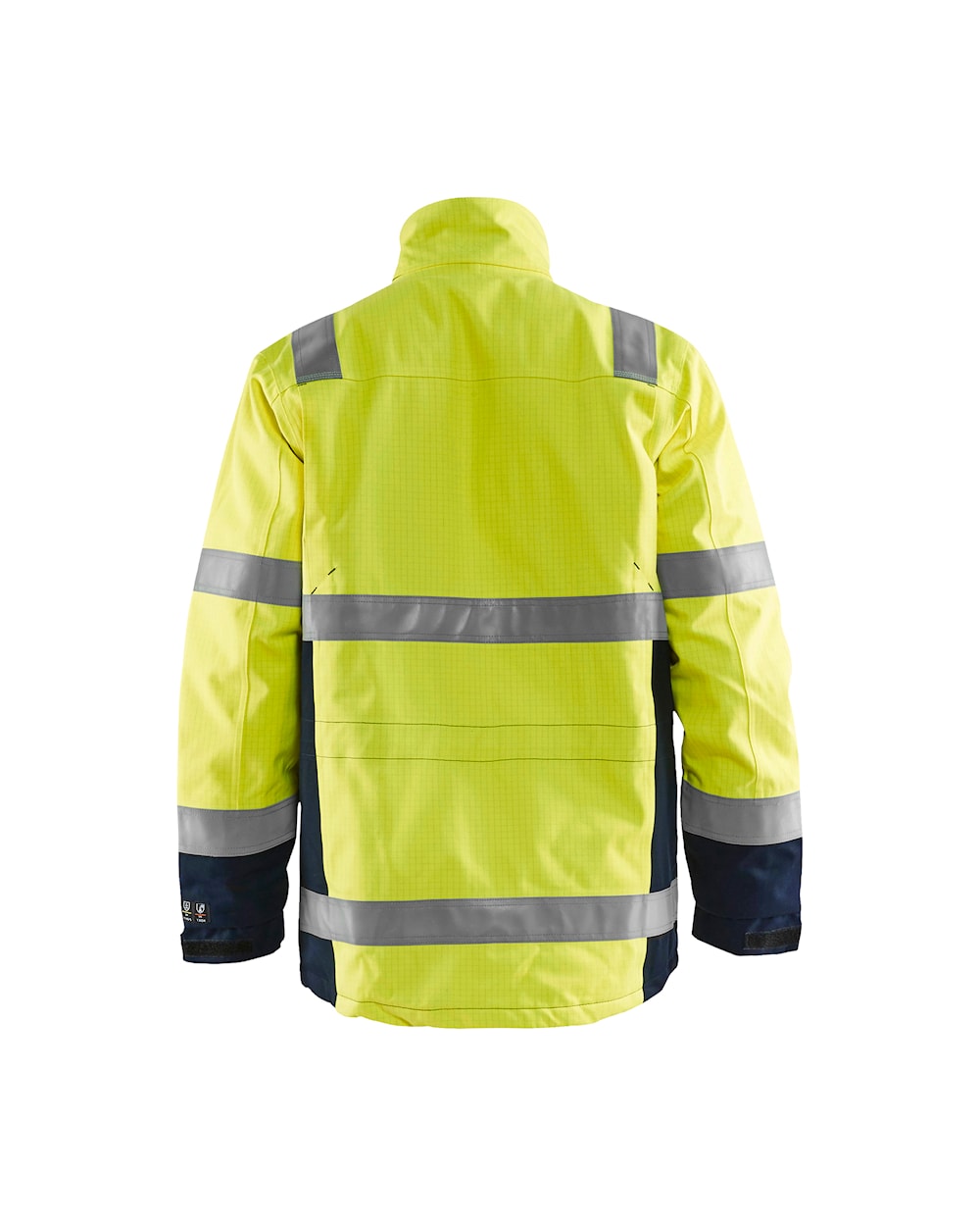 Blaklader Multinorm Winter Parka 4468 #colour_hi-vis-yellow-navy-blue